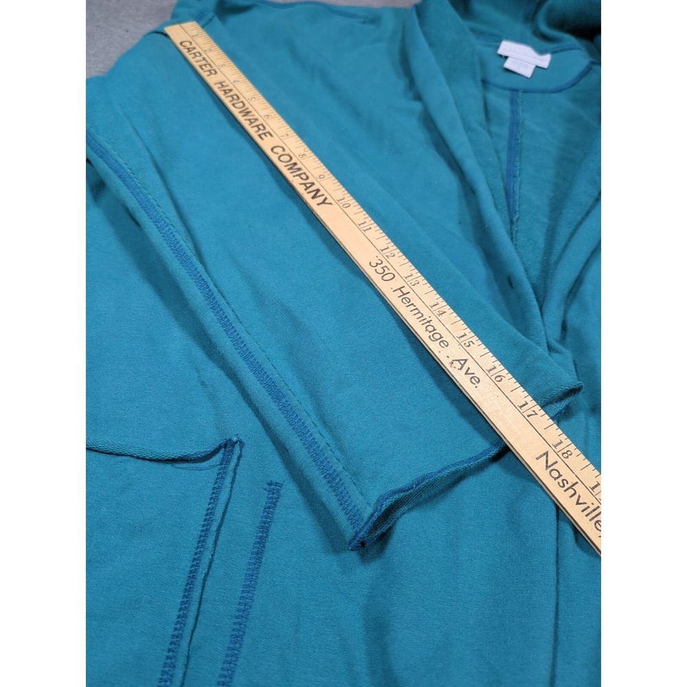 Soft Surroundings Lagenlook Tunic Length Jacket Teal Exposed Seam Womens Small - Picture 16 of 16